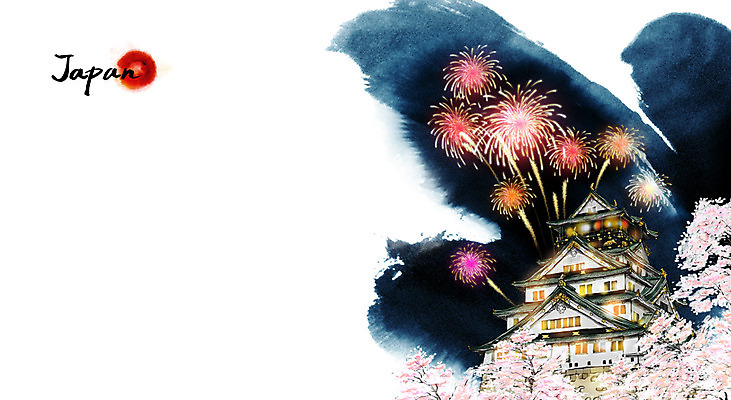 PSD 문화 여행 캘리배경 백그라운드 야경 일러스트 캘리그라피 유적지 불꽃놀이 수묵화 사람없음 관광지 일본 사찰 동양화 오사카성 국내일러스트 아시아 고건축 종교건축 놀이 미술 야간 파일형식 풍경_경치