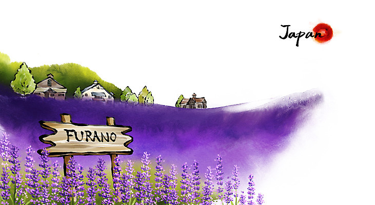 PSD 식물 꽃 문화 여행 캘리배경 백그라운드 꽃밭 일러스트 캘리그라피 유적지 주택 수묵화 풍경 사람없음 관광지 마을 일본 동양화 비에이 라벤더 후라노 국내일러스트 아시아 고건축 미술 건물 허브 파일형식