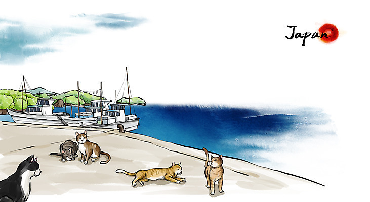 PSD 동물 문화 바다 섬 여행 캘리배경 백그라운드 여러마리 일러스트 캘리그라피 유적지 수묵화 풍경 사람없음 관광지 항구 일본 고양이 동양화 선박 국내일러스트 아시아 다수 고건축 수상교통 포유류 교통시설 미술 반려동물 파일형식