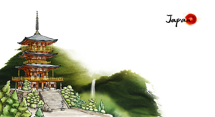 PSD 문화 여행 캘리배경 백그라운드 일러스트 캘리그라피 유적지 수묵화 풍경 사람없음 관광지 일본 동양화 나치폭포 신사_일본건축 국내일러스트 아시아 고건축 미술 폭포 일본건축 파일형식