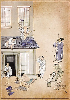 PSD 한국전통 남자 건축 백그라운드 컨셉 일러스트 창문 노동자 기와 공사 사람 여러명 성인 건물 작업 변화 한복 그림 과거 현대문화 풍속화 성인남자만 국내일러스트 직업 전통 건축물 문화 다수 건설업 한국 전통의상 남자만 성인만 파일형식