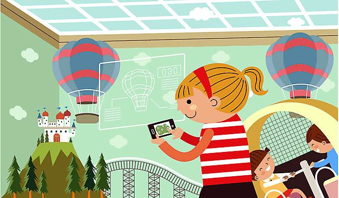 나무 식물 여자 남자 어린이 인터넷 일러스트 미래 실내 정보기술 사람 세명 스마트폰 놀이공원 정보 열기구 네트워크 성 놀이기구 스마트 롤러코스터 편리함 센서 첨단 사물인터넷 어린이만 4차산업 국내일러스트 AI파일 건축물 산업 컨셉 항공교통 기술 내부 핸드폰 스마트기기 테마파크 파일형식 벡터