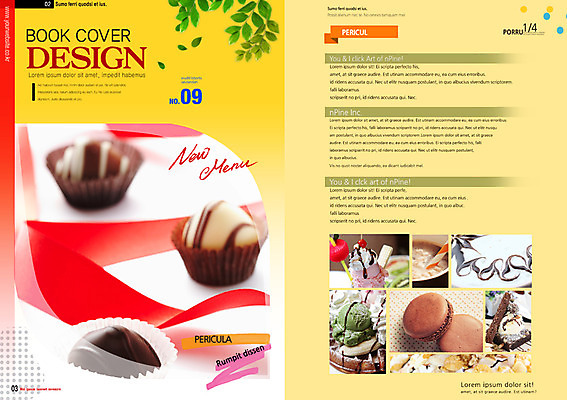 PSD 템플릿 편집 표지디자인 북디자인 표지 음식 백그라운드 북커버 나뭇잎 아이스크림 디저트 팜플렛 사람없음 초콜릿 잡지 마카롱 표지샘플 이미지템플릿 잎 간행물 파일형식