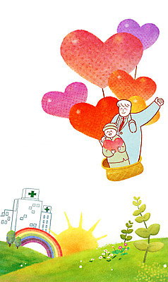 PSD 남자 꽃 어린이 백그라운드 무지개 일러스트 병원 사람 성인 치료 태양 환자 의사 열기구 하트 비행 보호 복지 언덕 남자만 국내일러스트 자연요소 모양 식물 컨셉 의학 항공교통 의료진 사회이슈 파일형식