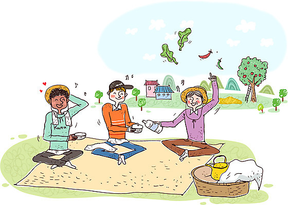 주간 서양인 외국인 한국문화 남자 문화 일러스트 자연 주전자 한국 사람 동양인 성인 야외 세명 한국인 농촌 시골 체험 즐거움 돗자리 전통체험 농촌체험 새참 남자만 성인남자만 성인만 국내일러스트 AI파일 자연요소 동양문화 감정 아시아 컨셉 주방용품 인종 체험학습 생태계 파일형식 벡터