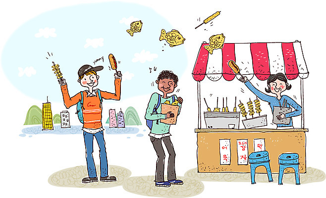 주간 서양인 한국문화 여자 남자 문화 음식 의자 일러스트 거리 한국 사람 동양인 빌딩 성인 야외 세명 한국인 감자튀김 체험 어묵 즐거움 전통체험 붕어빵 가판대 길거리음식 포장마차 성인만 국내일러스트 AI파일 자연요소 외국인 동양문화 감정 아시아 빵 가구 컨셉 감자 인종 건물 식당 튀김 겨울간식 파일형식 벡터