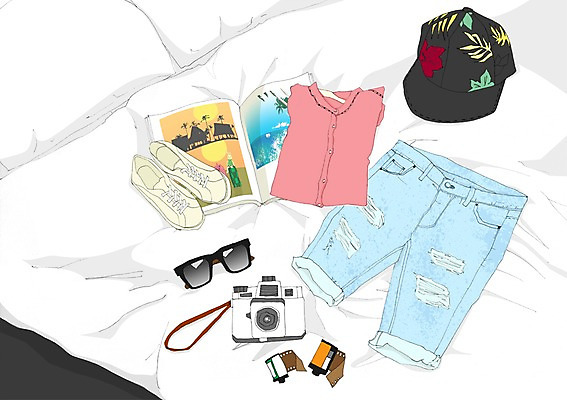 PSD 모자 옷 여행 신발 일러스트 휴가 사람없음 책 선글라스 카메라 청바지 침대 필름 여행용품 여행준비 국내일러스트 잡화 안경 가구 바지 전자제품 오브젝트 준비 파일형식