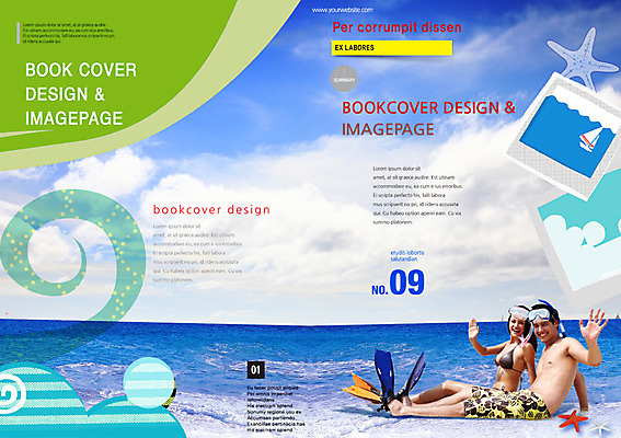PSD 서양인 외국인 템플릿 편집 표지디자인 북디자인 여자 표지 남자 리플렛 바다 여행 백그라운드 북커버 물놀이 사람 팜플렛 두명 잡지 물안경 오리발 표지샘플 이미지템플릿 놀이 인종 간행물 수영용품 파일형식