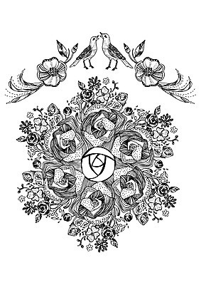 식물 동물 문양 꽃 컬러 백그라운드 패턴 일러스트 조류 흑백 사람없음 장미 패턴백그라운드 젠탱글 국내일러스트 AI파일 무늬 촬영기법 파일형식 벡터