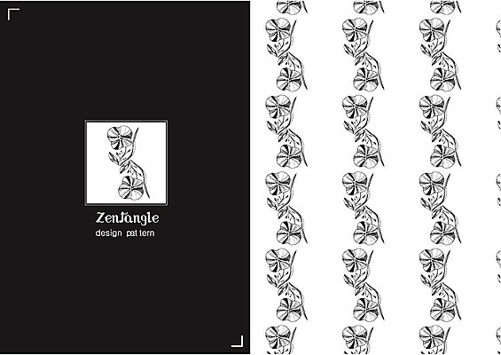 식물 문양 꽃 컬러 백그라운드 패턴 일러스트 흑백 사람없음 패턴백그라운드 젠탱글 국내일러스트 AI파일 무늬 촬영기법 파일형식 벡터