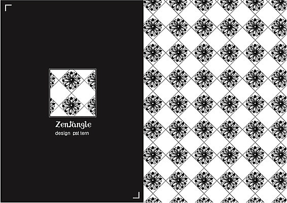 식물 문양 꽃 선 컬러 백그라운드 패턴 일러스트 흑백 사람없음 패턴백그라운드 젠탱글 국내일러스트 AI파일 무늬 촬영기법 파일형식 벡터