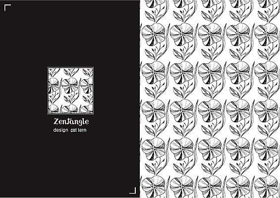 식물 문양 꽃 컬러 백그라운드 패턴 일러스트 흑백 사람없음 패턴백그라운드 젠탱글 국내일러스트 AI파일 무늬 촬영기법 파일형식 벡터