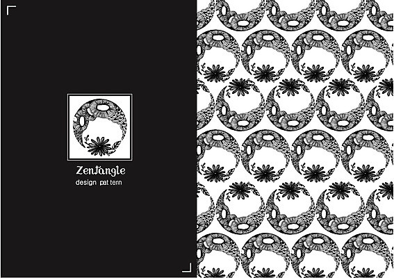 식물 문양 꽃 컬러 백그라운드 패턴 일러스트 흑백 사람없음 패턴백그라운드 젠탱글 국내일러스트 AI파일 무늬 촬영기법 파일형식 벡터