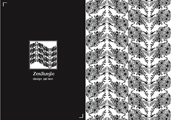 식물 문양 꽃 컬러 백그라운드 패턴 일러스트 흑백 사람없음 패턴백그라운드 대칭 젠탱글 국내일러스트 AI파일 무늬 촬영기법 파일형식 벡터