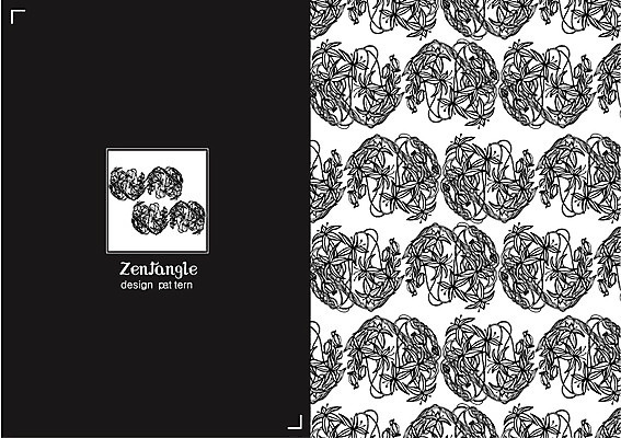 식물 문양 꽃 선 컬러 백그라운드 패턴 일러스트 흑백 사람없음 패턴백그라운드 젠탱글 국내일러스트 AI파일 무늬 촬영기법 파일형식 벡터