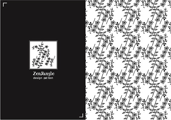 식물 문양 꽃 선 컬러 백그라운드 잎 패턴 일러스트 흑백 사람없음 패턴백그라운드 젠탱글 국내일러스트 AI파일 무늬 촬영기법 파일형식 벡터