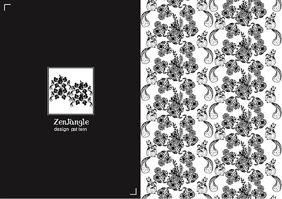 식물 동물 문양 꽃 컬러 백그라운드 패턴 일러스트 흑백 사람없음 패턴백그라운드 다람쥐 젠탱글 국내일러스트 AI파일 무늬 촬영기법 설치류 파일형식 벡터