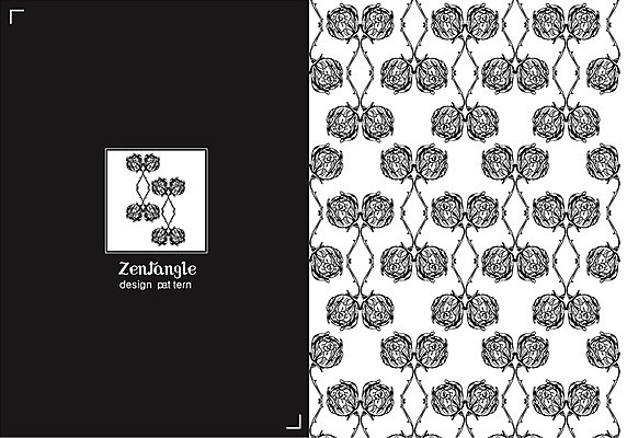 식물 문양 꽃 선 컬러 백그라운드 패턴 일러스트 흑백 사람없음 패턴백그라운드 젠탱글 국내일러스트 AI파일 무늬 촬영기법 파일형식 벡터