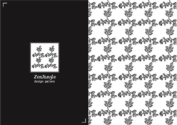 식물 문양 꽃 컬러 백그라운드 잎 패턴 일러스트 흑백 사람없음 패턴백그라운드 젠탱글 국내일러스트 AI파일 무늬 촬영기법 파일형식 벡터