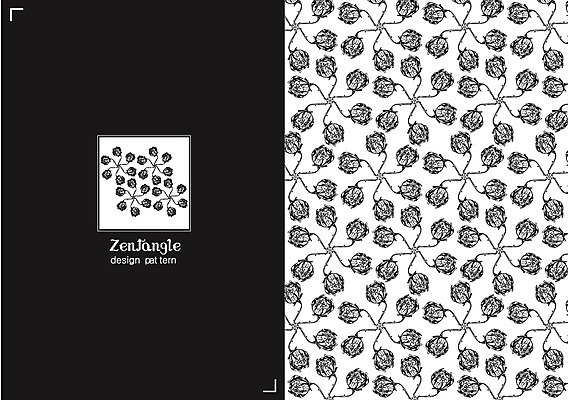 식물 문양 꽃 선 컬러 백그라운드 패턴 일러스트 흑백 사람없음 패턴백그라운드 젠탱글 국내일러스트 AI파일 무늬 촬영기법 파일형식 벡터