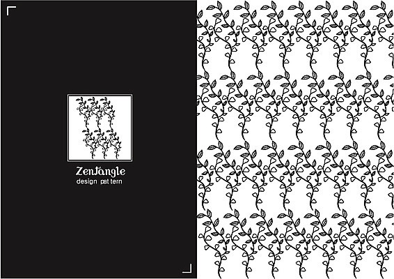 식물 문양 선 줄기 컬러 백그라운드 잎 패턴 일러스트 흑백 사람없음 패턴백그라운드 젠탱글 국내일러스트 AI파일 무늬 촬영기법 파일형식 벡터