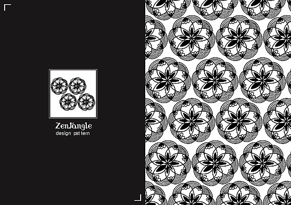 식물 문양 꽃 컬러 백그라운드 패턴 일러스트 흑백 사람없음 패턴백그라운드 젠탱글 국내일러스트 AI파일 무늬 촬영기법 파일형식 벡터