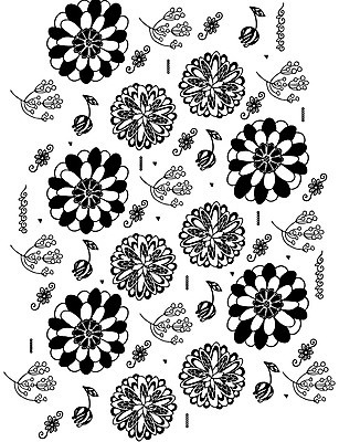 식물 문양 꽃 선 컬러 백그라운드 패턴 일러스트 흑백 사람없음 패턴백그라운드 꽃봉오리 젠탱글 국내일러스트 AI파일 무늬 촬영기법 파일형식 벡터
