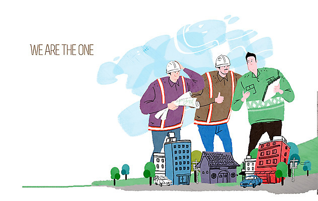 PSD 나무 식물 남자 종이 일러스트 회사 자동차 넥타이 협력 함께함 사람 정장 빌딩 성인 건물 세명 마을 도움 직장인 목표 계획 안전모 동료 문서 성인남자만 국내일러스트 직업 건축물 잡화 옷 육상교통 컨셉 비즈니스 관계 헬멧 안전장비 남자만 성인만 파일형식