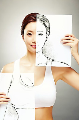 PSD 편집 편집이미지 여자 얼굴 포토일러 실내 한명 사람 동양인 상반신 성인 민소매 뷰티 연필 한국인 성형수술 가슴 스케치 과정 의료성형뷰티 여자만 여자한명만 성인여자만 성인만 이미지편집 1 컨셉 상의 학용품 미술 인종 내부 신체부위 필기구 수술 파일형식