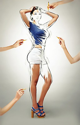 전신 PSD 편집 편집이미지 손 여자 포토일러 실내 한명 서기 사람 동양인 성인 신체부위 뷰티 연필 한국인 반팔티셔츠 성형수술 스케치 과정 의료성형뷰티 성인만 이미지편집 1 컨셉 티셔츠 모션 학용품 미술 인종 내부 필기구 수술 파일형식