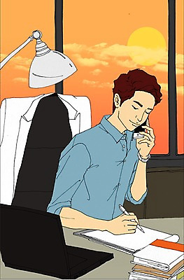 PSD 남자 종이 일러스트 비즈니스 창문 실내 한명 사람 성인 책 노트북 스마트폰 사무실 태양 일몰 스탠드 업무 비즈니스맨 만화 문서 통화 아트툰 국내일러스트 자연요소 1 모션 조명 내부 전자제품 핸드폰 스마트기기 노을 작업 직장인 그림 파일형식