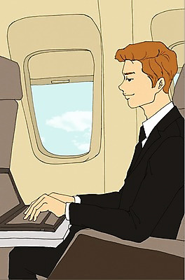 PSD 남자 일러스트 비즈니스 창문 비행기 한명 사람 정장 성인 노트북 업무 비즈니스맨 만화 출장 기내 아트툰 국내일러스트 1 옷 항공교통 대중교통 전자제품 작업 직장인 그림 공공장소 파일형식