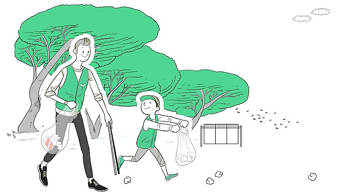 PSD 나무 식물 공원 남자 어린이 백그라운드 일러스트 자연 봉투 집게 사람 성인 두명 자연보호 환경 쓰레기 환경보전 부자지간 남자만 국내일러스트 공공시설 아들 가족 아빠 보호 사회이슈 생태계 파일형식