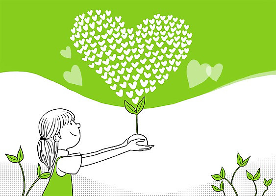 PSD 식물 여자 어린이 백그라운드 일러스트 자연 사랑 한명 사람 소녀 새싹 자연보호 환경 하트 환경보전 소녀한명만 국내일러스트 모양 1 감정 보호 사회이슈 생태계 여자한명만 소녀만 파일형식