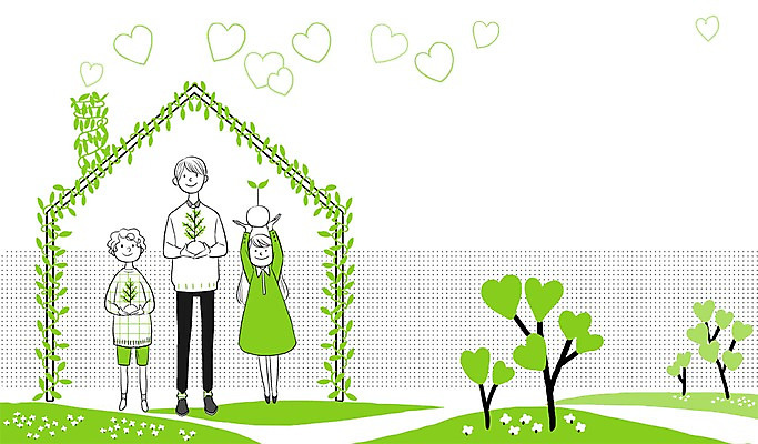 PSD 나무 식물 여자 남자 어린이 백그라운드 일러스트 가족 자연 사람 성인 세명 새싹 자연보호 환경 환경보전 국내일러스트 관계 보호 사회이슈 생태계 파일형식