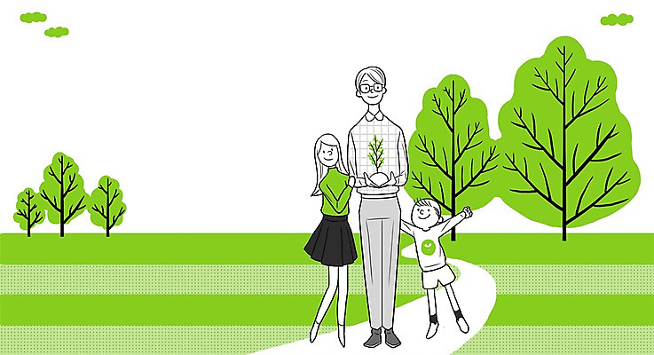 PSD 나무 식물 여자 남자 어린이 백그라운드 일러스트 가족 자연 사람 초원 성인 새싹 자연보호 환경 환경보전 묘종 국내일러스트 관계 보호 사회이슈 생태계 파일형식
