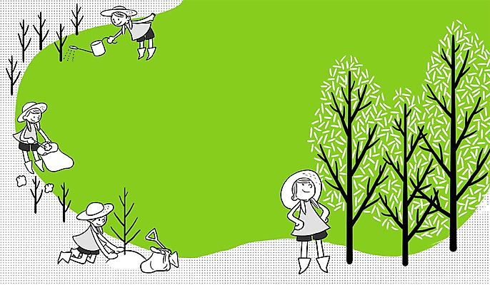 PSD 나무 식물 모자 여자 어린이 백그라운드 일러스트 자연 봉투 집게 사람 소녀 여러명 자연보호 환경 물뿌리개 쓰레기 삽 환경보전 물주기 나무심기 소녀만 국내일러스트 잡화 다수 모션 보호 사회이슈 생태계 심기 여자만 어린이만 파일형식