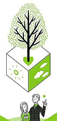 PSD 나무 식물 구름 여자 남자 딸 어린이 백그라운드 일러스트 가족 자연 사람 성인 두명 태양 자연보호 환경 아빠 큐브 환경보전 부녀 국내일러스트 자연요소 관계 보호 사회이슈 생태계 파일형식