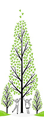 PSD 나무 식물 여자 남자 어린이 백그라운드 일러스트 자연 사랑 사람 두명 자연보호 환경 하트 환경보전 어린이만 국내일러스트 모양 감정 보호 사회이슈 생태계 파일형식