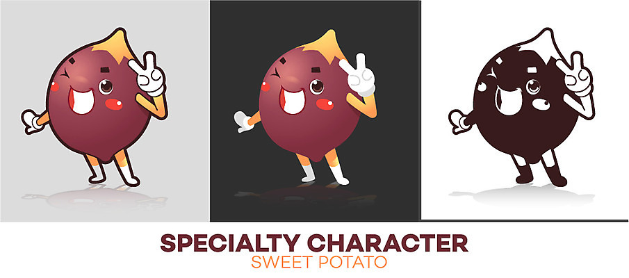 캐릭터 채소 일러스트 사람없음 특산물 고구마 특산물캐릭터 채소캐릭터 마스코트 일러캐릭터 AI파일 뿌리채소 파일형식 벡터