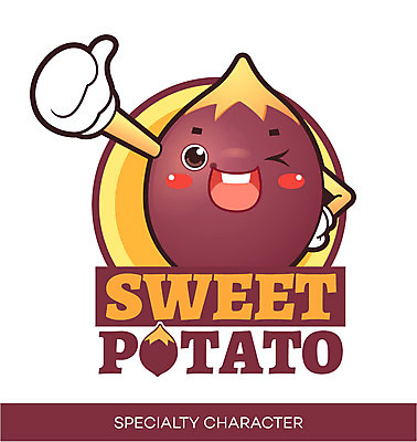 캐릭터 채소 일러스트 손짓 사람없음 라벨 엄지손가락 최고 특산물 고구마 특산물캐릭터 채소캐릭터 마스코트 일러캐릭터 AI파일 손가락 모션 뿌리채소 프레임 파일형식 벡터