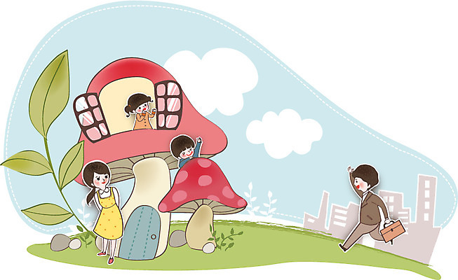 식물 여자 남자 딸 행복 아들 어린이 서류가방 일러스트 창문 가족 엄마 나뭇잎 주택 사랑 사람 여러명 성인 버섯 화목 다정 하트 아빠 퇴근 국내일러스트 AI파일 모양 감정 다수 컨셉 잎 가방 관계 건물 출퇴근 파일형식 벡터