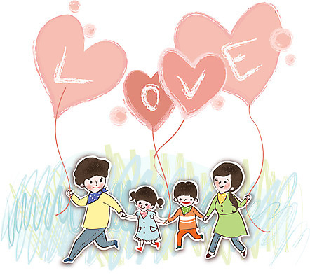 여자 남자 딸 행복 아들 어린이 일러스트 가족 엄마 사랑 사람 여러명 성인 손잡기 화목 다정 하트 아빠 풍선 국내일러스트 AI파일 모양 감정 다수 컨셉 관계 모션 파일형식 벡터