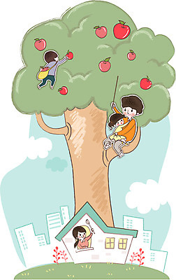 나무 여자 남자 딸 행복 아들 어린이 과일 일러스트 가족 엄마 주택 사랑 사람 여러명 성인 화목 다정 하트 아빠 사과 국내일러스트 AI파일 모양 식물 감정 다수 컨셉 관계 건물 파일형식 벡터