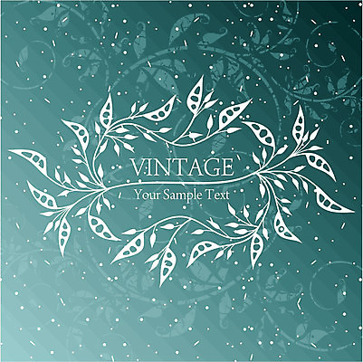 EPS 해외이미지 백그라운드 잎 일러스트 타이포그라피 사람없음 빈티지 청록색 잎줄기 해외202004 해외일러스트 식물 문자 줄기 컬러 컨셉 파일형식 벡터 이미지허브