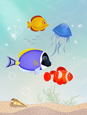 포토 JPG 해외이미지 바다 일러스트 종류 어류 사람없음 물 노란색 산호 만화 수족관 해파리 해외202004 해외포토 자연요소 컬러 수중동물 자포동물 파일형식 이미지허브