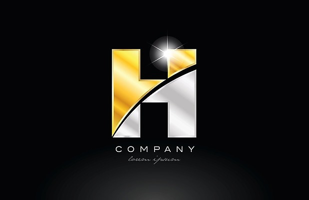 EPS 해외이미지 모양 템플릿 디자인 알파벳 백그라운드 일러스트 회사 비즈니스 금속 검은색 회색 황금 은색 편지 심볼 신분 H 엘리먼트 활자 해외202004 해외일러스트 영어 컬러 재질 활자판 파일형식 벡터 이미지허브