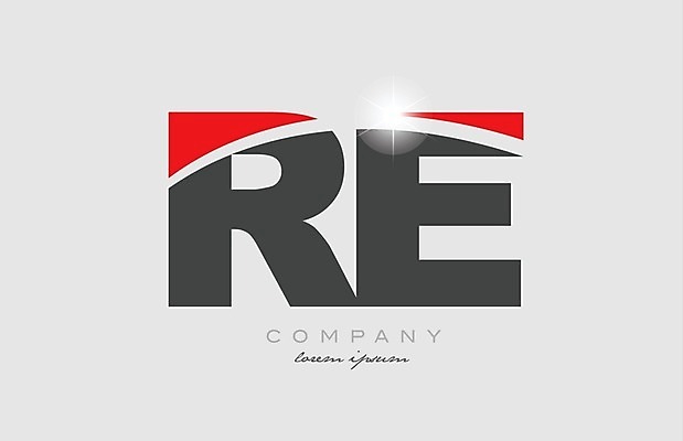 EPS 해외이미지 모양 템플릿 디자인 알파벳 백그라운드 일러스트 회사 비즈니스 빨간색 반짝임 회색 E 편지 심볼 신분 R 엘리먼트 활자 해외202004 해외일러스트 영어 컬러 모션 활자판 파일형식 벡터 이미지허브