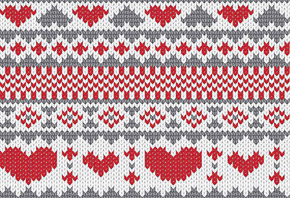 EPS 해외이미지 디자인 패턴 일러스트 사람없음 빨간색 하트 뜨개질 해외202004 해외일러스트 모양 컬러 무늬 취미 파일형식 벡터 이미지허브