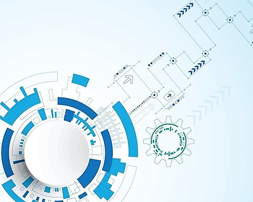 EPS 해외이미지 디자인 컨셉 일러스트 추상 미래 사람없음 그래픽 파란색 디지털 톱니바퀴 해외202004 해외일러스트 컬러 무늬 파일형식 벡터 이미지허브
